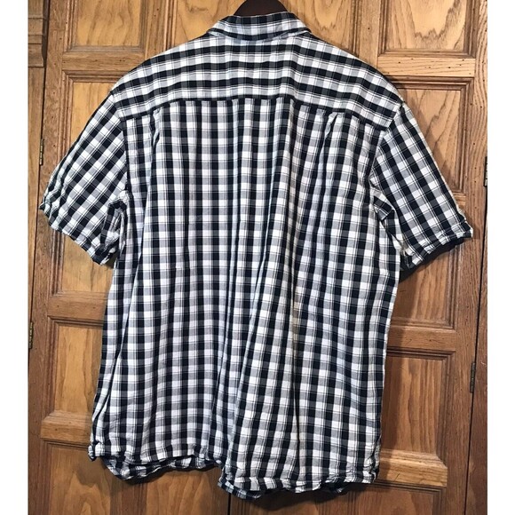 Carhartt Black Plaid Shirt Men's 2XL Button Down Short Sleeve Casual Work Shirt - Picture 10 of 13